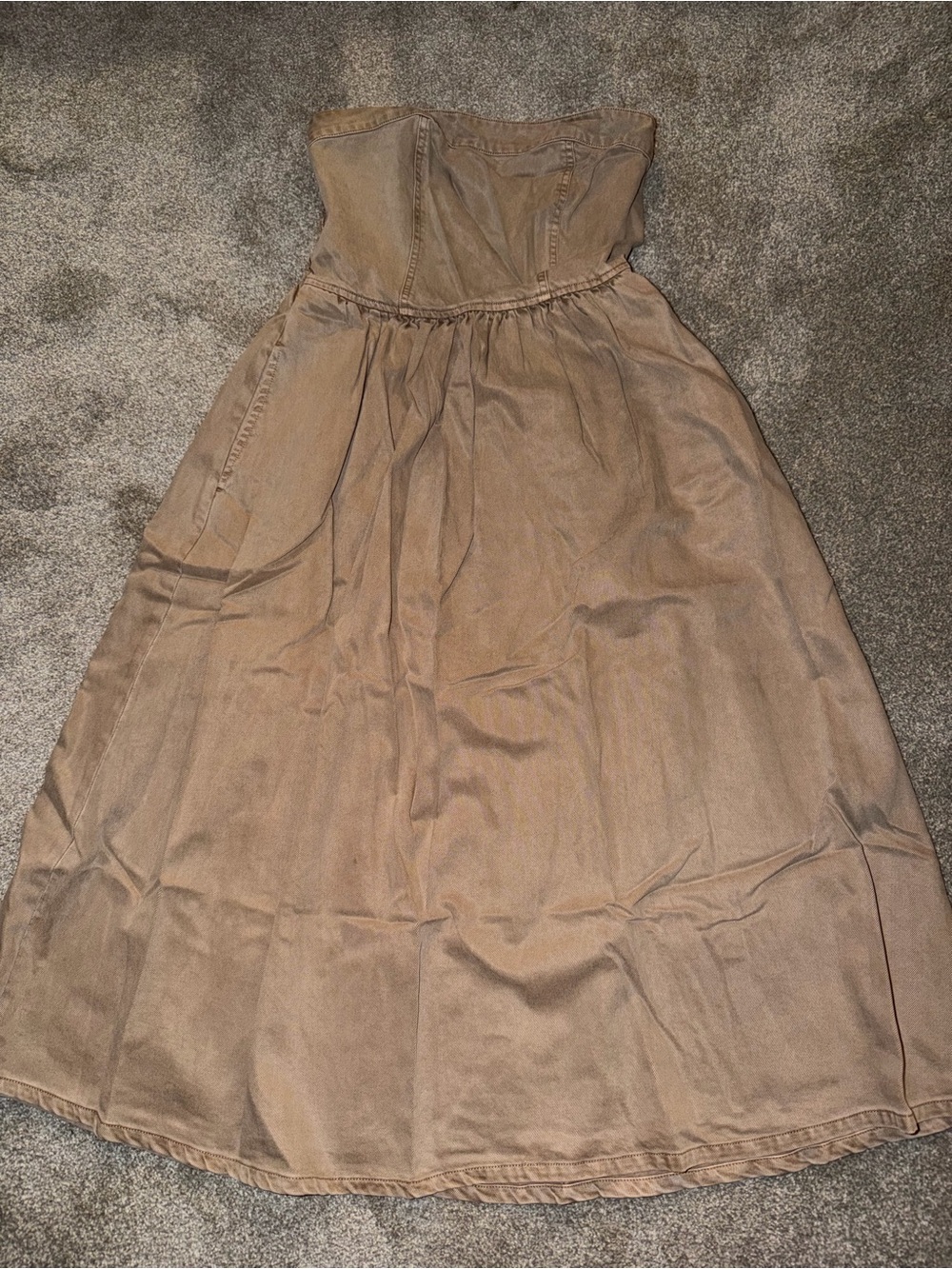 Strapless Brown A-Line Dress